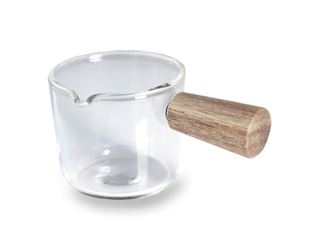 木製ハンドルガラスカップ